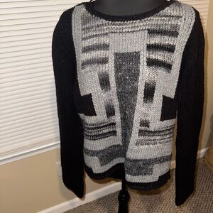 Rachel Roy Black & Gray Pullover Sweater Size XL